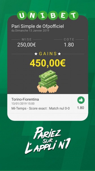 Gains Pronostic Foot : 13/01/2019