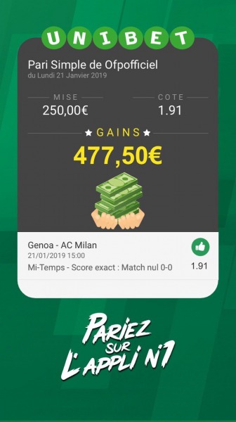 Gains Pronostics Foot OFP : 21/01/2019